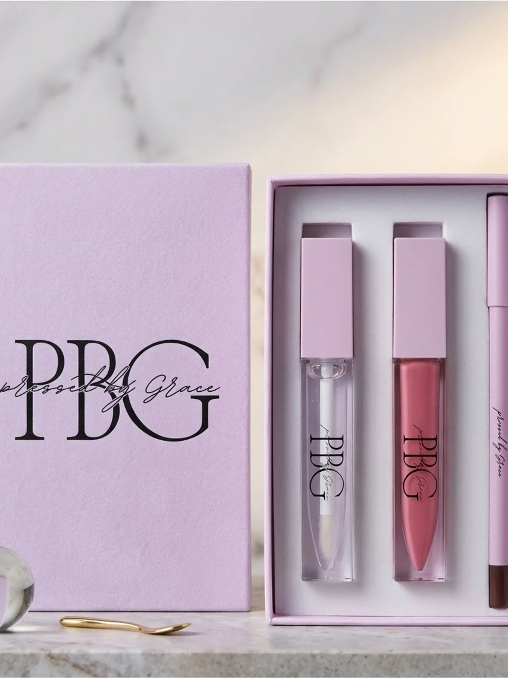 PBG Lip Gloss & Liner Set - Soft Mauve Pink